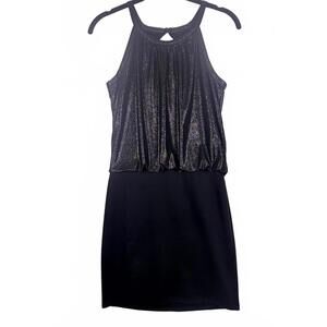 Sally Miller Girls Metallic Shimmer Halter Party Dress Black Size 12 NWT!
